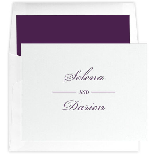 Duo Name Folded Note Cards - Letterpress